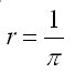 Vzorec 1 - r = 1/pi